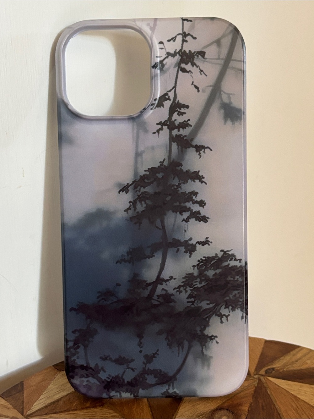 NWT iphone 15 Dreamy Silhouette Forest Tree Milky Hard Shell Phone Case